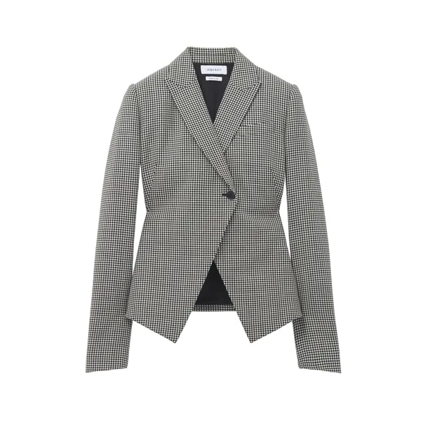 Alexander McQueen Gingham Check Cutaway Jacket - Jackets - British Luxury Tailoring at Coveti