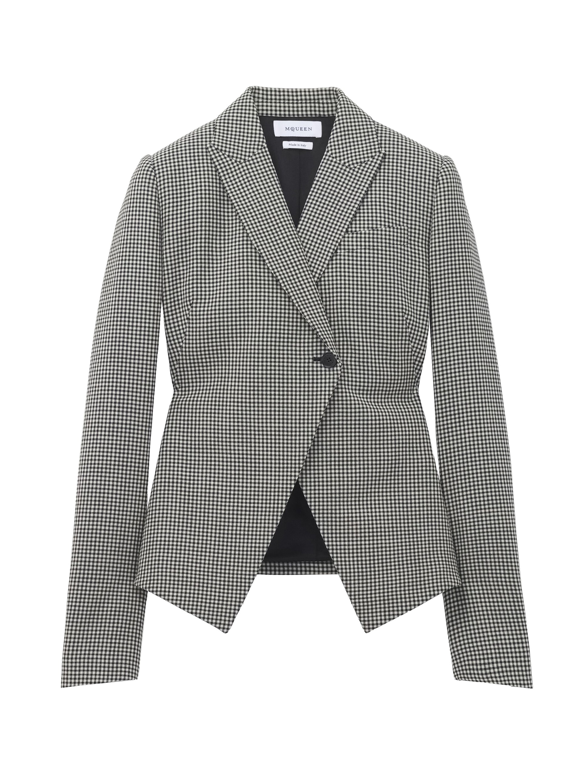 Alexander McQueen Gingham Check Cutaway Jacket - Jackets - British Luxury Tailoring at Coveti Alexander McQueen Gingham Check Cutaway Jacket - Jackets - British Luxury Tailoring at Coveti