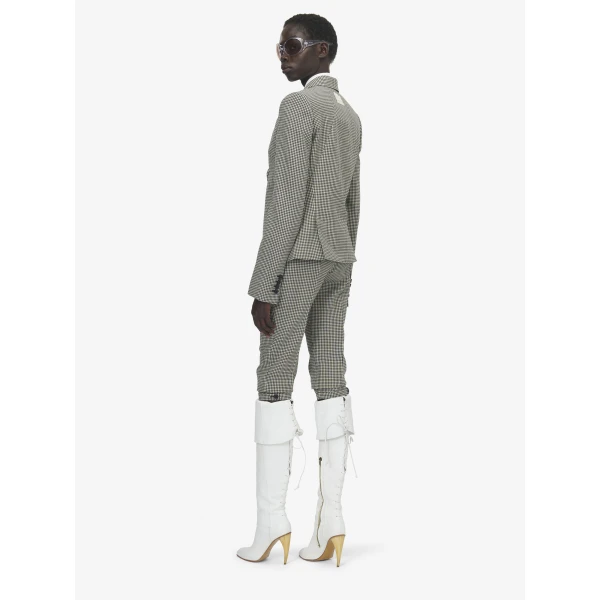 Alexander McQueen Gingham Check Tailored Capri Trousers - Pants - British Luxury Tailoring at Coveti