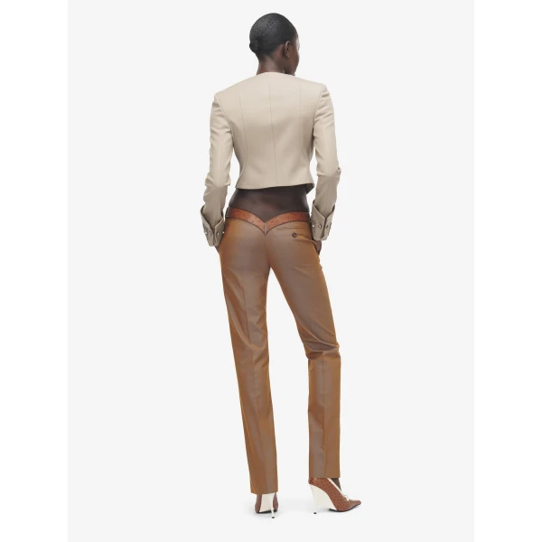 Alexander McQueen Iridescent Bumster Trousers - Pants - British Luxury Tailoring at Coveti