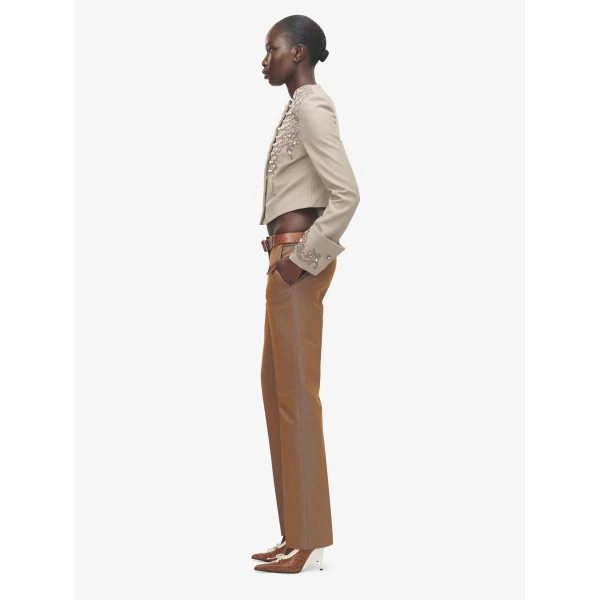 Alexander McQueen Iridescent Bumster Trousers - Pants - British Luxury Tailoring at Coveti