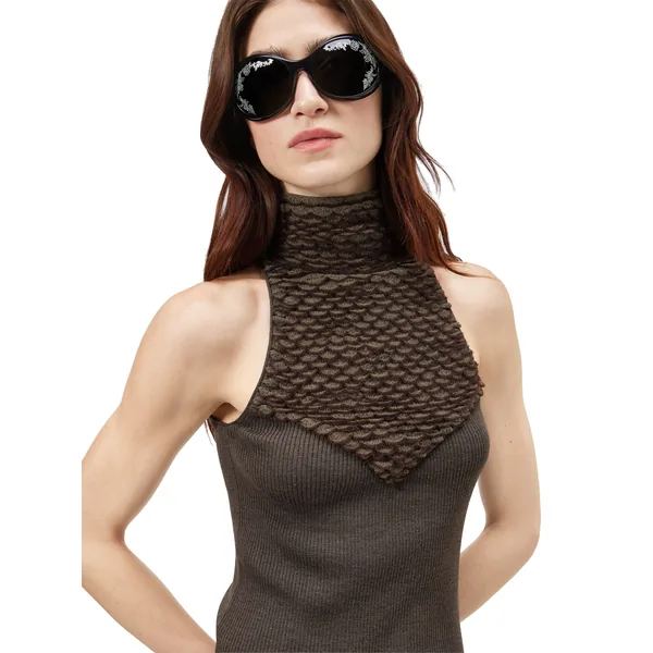 Alexander McQueen Knit Feathers Sleeveless Top - Knitwear - British Luxury Tailoring at Coveti