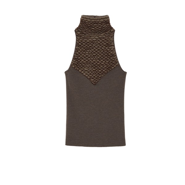 Alexander McQueen Knit Feathers Sleeveless Top - Knitwear - British Luxury Tailoring at Coveti