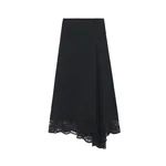 Alexander McQueen Lace Hem Asymmetric Midi Skirt - Skirts - British Luxury Tailoring at Coveti