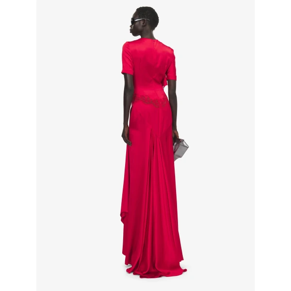 Alexander McQueen Lace Trim Evening Dress - Dresses - British Luxury Tailoring at Coveti