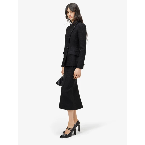 Alexander McQueen Light Tweed Bumster Skirt - Skirts - British Luxury Tailoring at Coveti