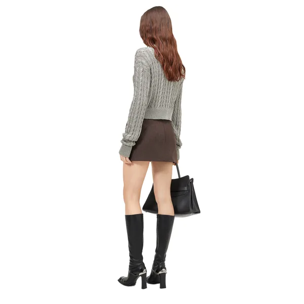 Alexander McQueen Metallic Cable Knit Jumper - Knitwear - British Luxury Tailoring at Coveti