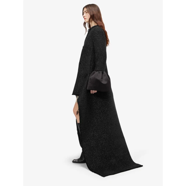 Alexander McQueen Metallic Tweed High-low Coat - Coats - British Luxury Tailoring at Coveti