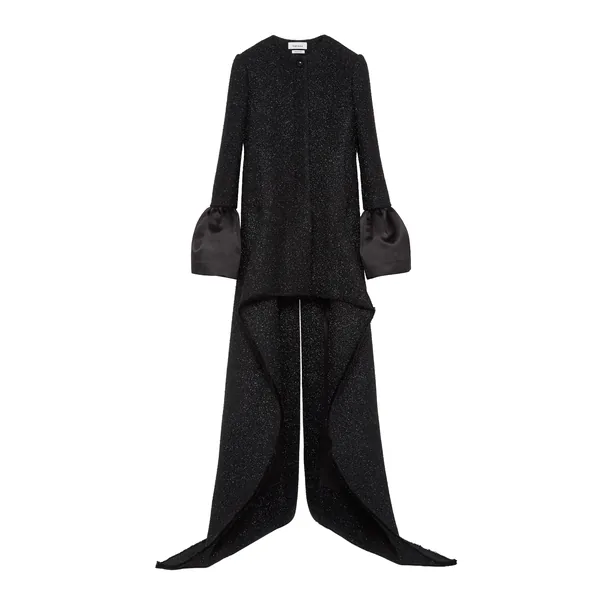 Alexander McQueen Metallic Tweed High-low Coat - Coats - British Luxury Tailoring at Coveti