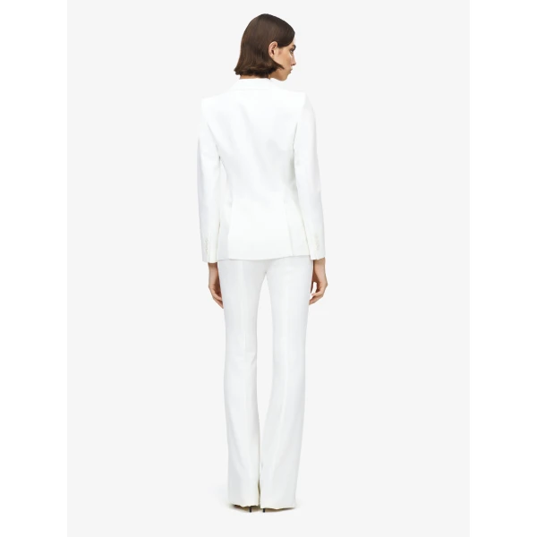 Alexander McQueen Peak Shoulder Leaf Crepe Jacket - Jackets - British Luxury Tailoring at Coveti