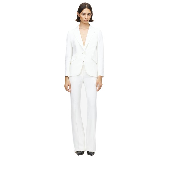 Alexander McQueen Peak Shoulder Leaf Crepe Jacket - Jackets - British Luxury Tailoring at Coveti