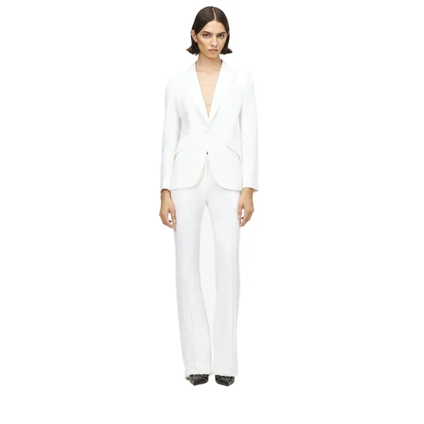 Peak Shoulder Leaf Crepe Jacket