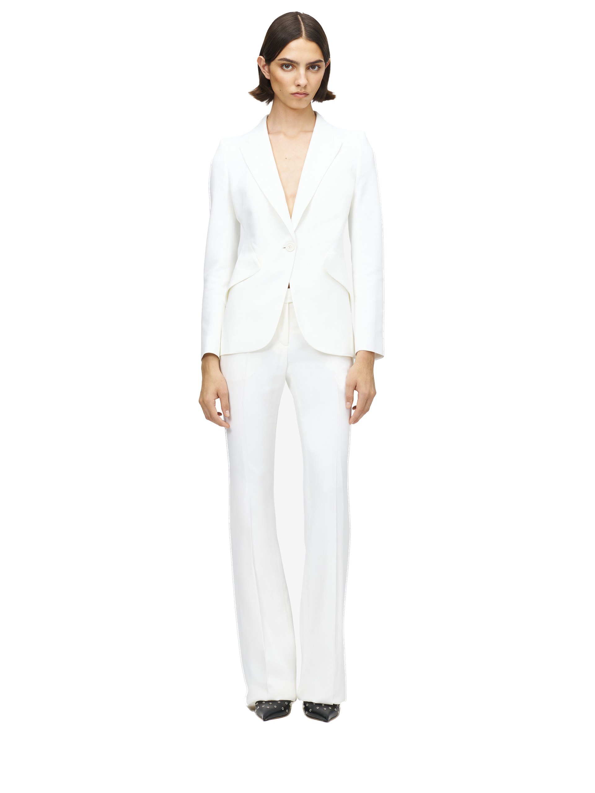 Alexander McQueen Peak Shoulder Leaf Crepe Jacket - Jackets - British Luxury Tailoring at Coveti Alexander McQueen Peak Shoulder Leaf Crepe Jacket - Jackets - British Luxury Tailoring at Coveti