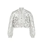 Alexander McQueen Rose Quilted Cropped Bomber Jacket - Jackets - British Luxury Tailoring at Coveti