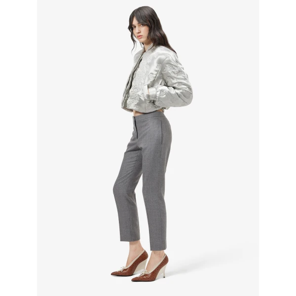 Alexander McQueen Rose Quilted Cropped Bomber Jacket - Jackets - British Luxury Tailoring at Coveti