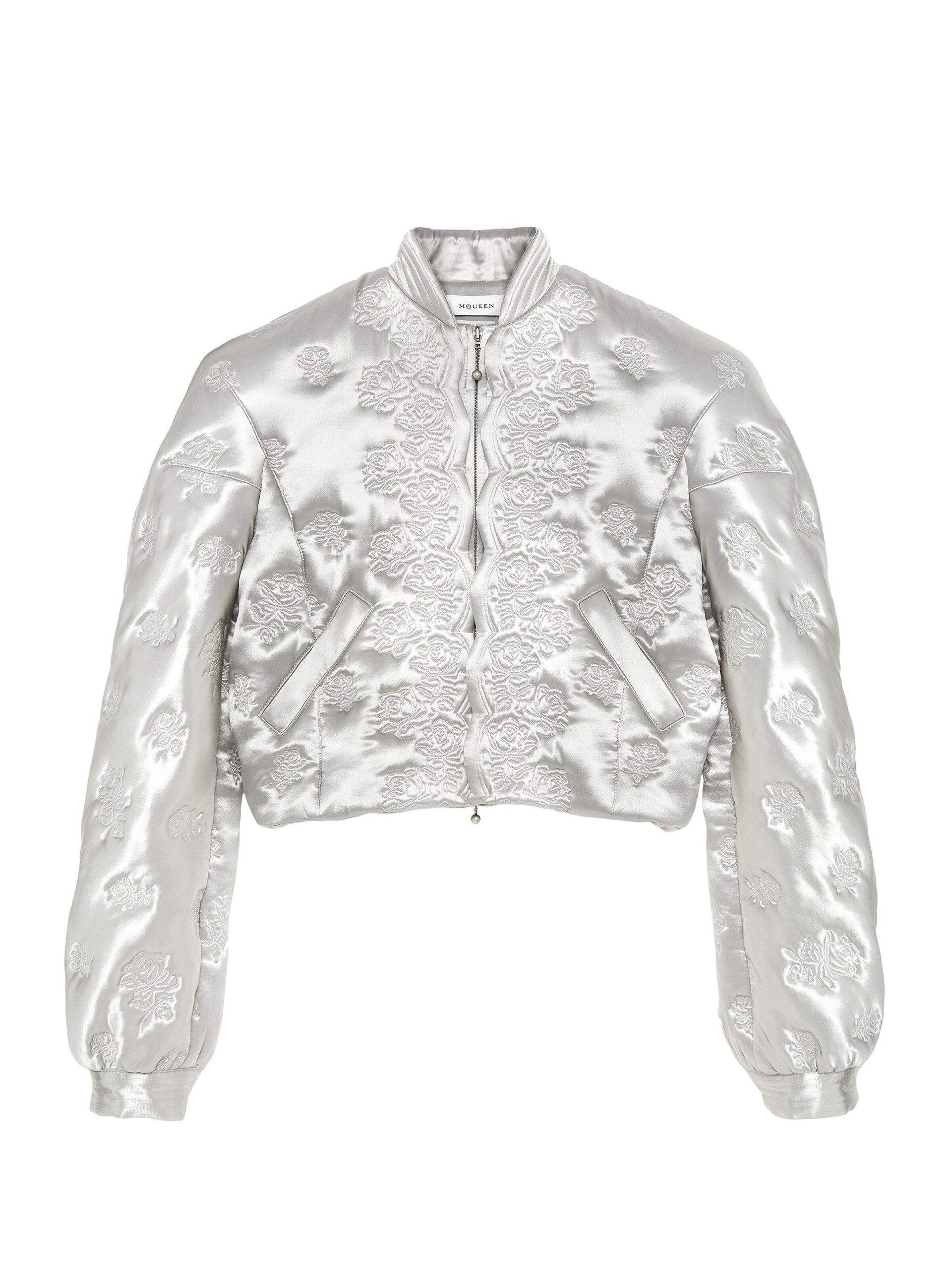 Alexander McQueen Rose Quilted Cropped Bomber Jacket - Jackets - British Luxury Tailoring at Coveti Alexander McQueen Rose Quilted Cropped Bomber Jacket - Jackets - British Luxury Tailoring at Coveti