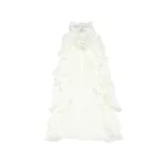 Alexander McQueen Ruffled Top in Cream - Tops - British Luxury Tailoring at Coveti