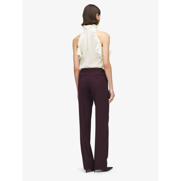Alexander McQueen Ruffled Top in Cream - Tops - British Luxury Tailoring at Coveti