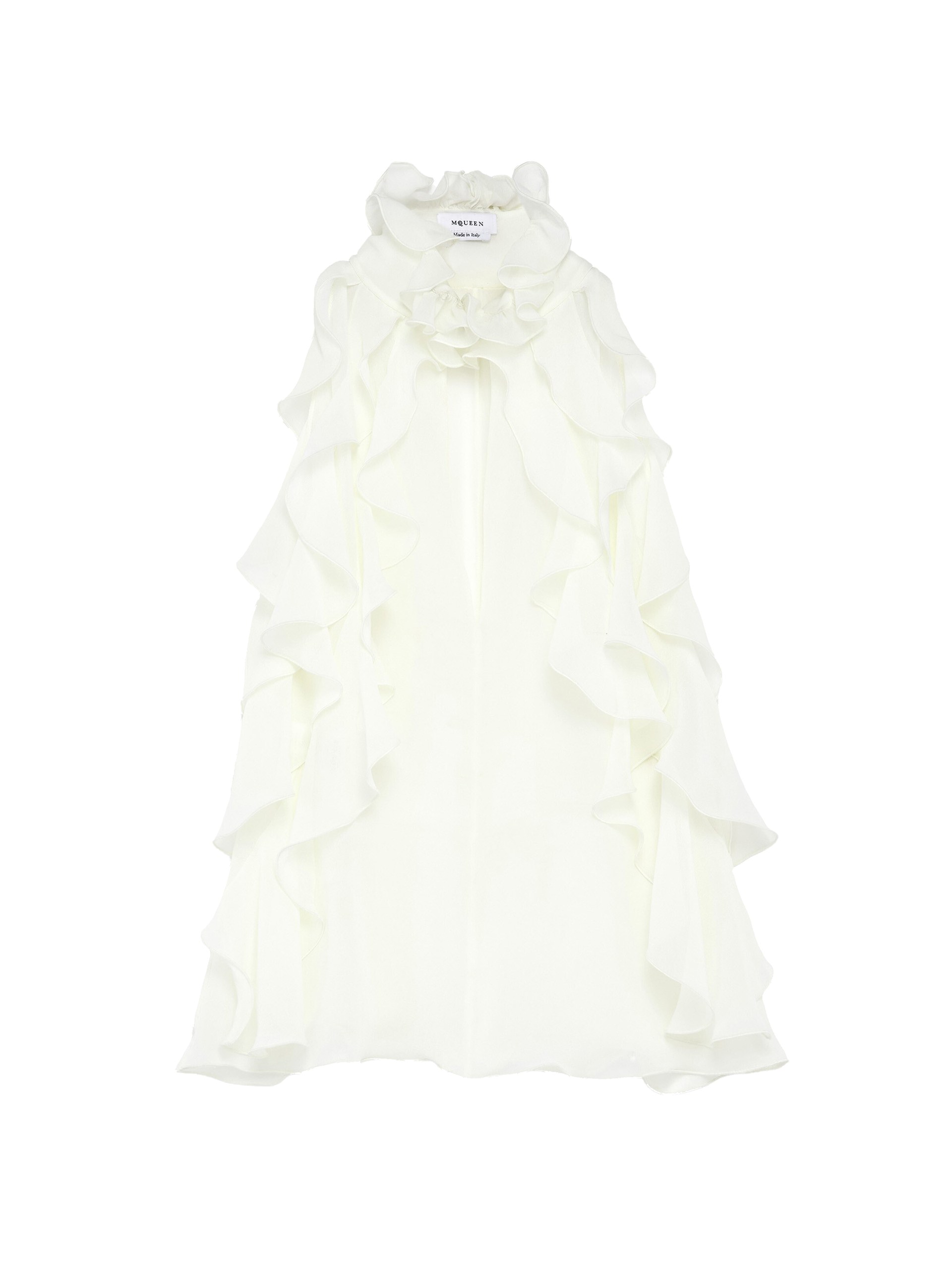 Alexander McQueen Ruffled Top in Cream - Tops - British Luxury Tailoring at Coveti Alexander McQueen Ruffled Top in Cream - Tops - British Luxury Tailoring at Coveti