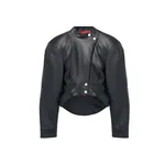 Alexander McQueen Sculpted Shoulder Leather Jacket - Jackets - British Luxury Tailoring at Coveti