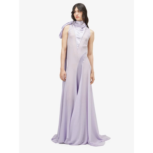 Alexander McQueen Shoulder Bow Evening Dress - Dresses - British Luxury Tailoring at Coveti