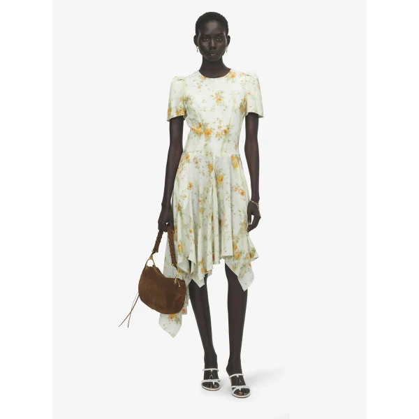 Alexander McQueen Silk Floral Print Dress - Dresses - British Luxury Tailoring at Coveti