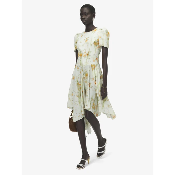 Alexander McQueen Silk Floral Print Dress - Dresses - British Luxury Tailoring at Coveti