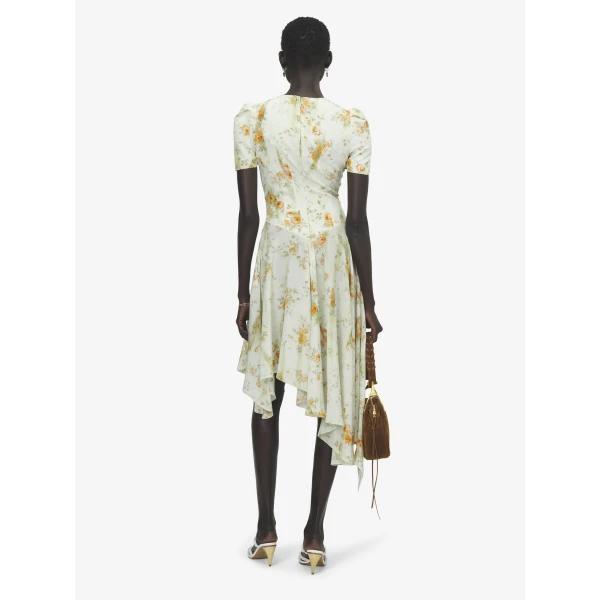 Alexander McQueen Silk Floral Print Dress - Dresses - British Luxury Tailoring at Coveti