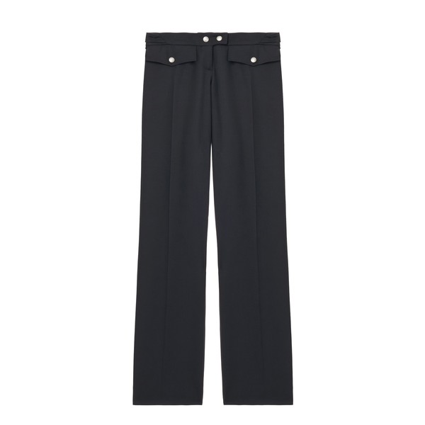 Alexander McQueen Straight Leg Trousers in Navy - Pants - British Luxury Tailoring at Coveti