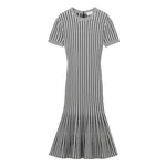 Alexander McQueen Striped Knit Dress - Dresses - British Luxury Tailoring at Coveti