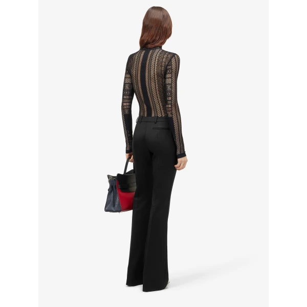 Alexander McQueen Tailored Bootcut Trousers in Black - Pants - British Luxury Tailoring at Coveti