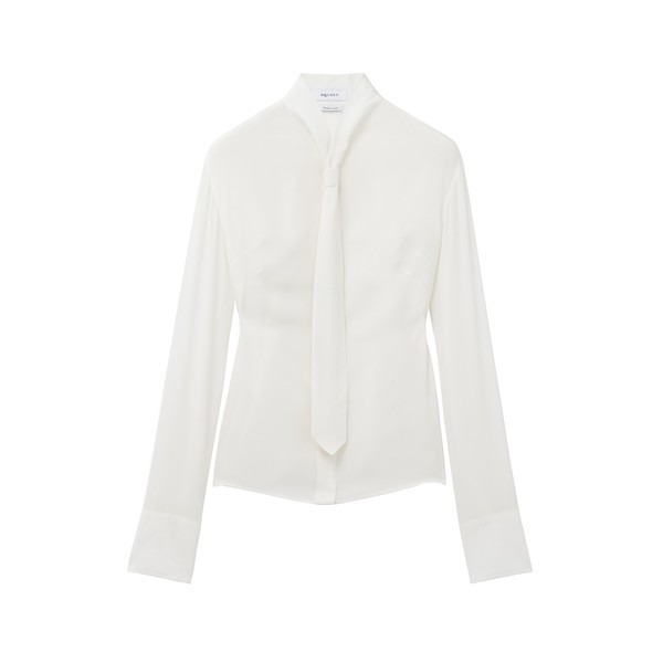 Alexander McQueen Tie Silk Shirt - Tops - British Luxury Tailoring at Coveti