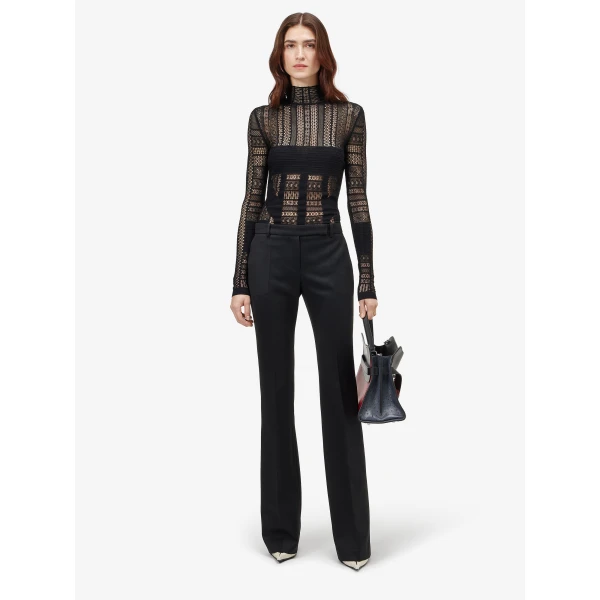 Alexander McQueen Viscose Knit Lace Top - Knitwear - British Luxury Tailoring at Coveti