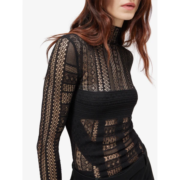 Alexander McQueen Viscose Knit Lace Top - Knitwear - British Luxury Tailoring at Coveti
