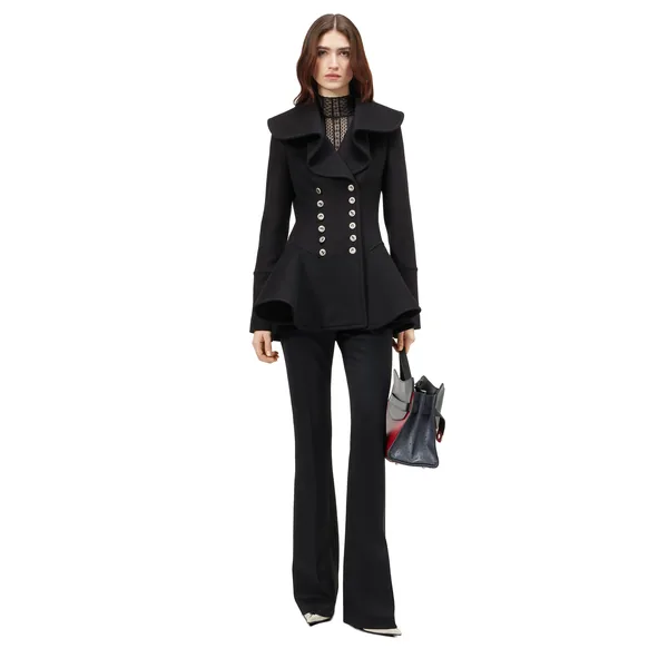 Alexander McQueen Waterfall Collar Coat - Coats - British Luxury Tailoring at Coveti
