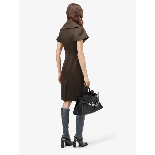 Alexander McQueen Waterfall Collar Double-breasted Dress - Dresses - British Luxury Tailoring at Coveti