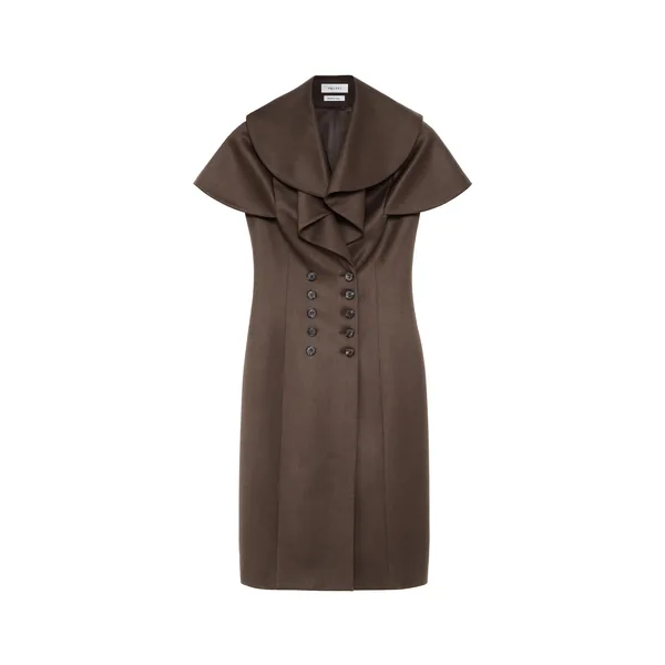 Alexander McQueen Waterfall Collar Double-breasted Dress - Dresses - British Luxury Tailoring at Coveti