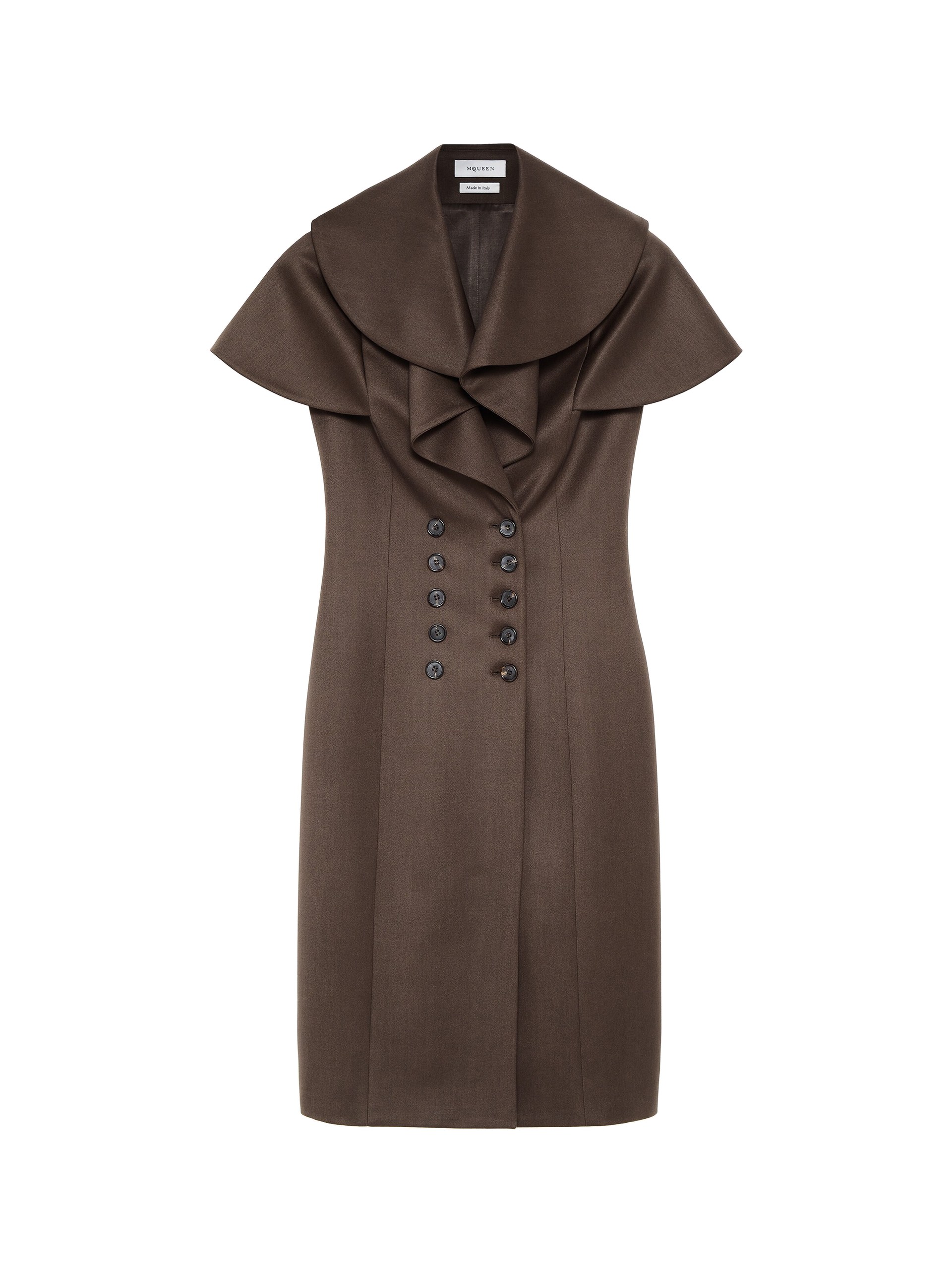 Alexander McQueen Waterfall Collar Double-breasted Dress - Dresses - British Luxury Tailoring at Coveti Alexander McQueen Waterfall Collar Double-breasted Dress - Dresses - British Luxury Tailoring at Coveti