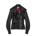 Alexander McQueen Waterfall Collar Leather Jacket - Jackets - British Luxury Tailoring at Coveti