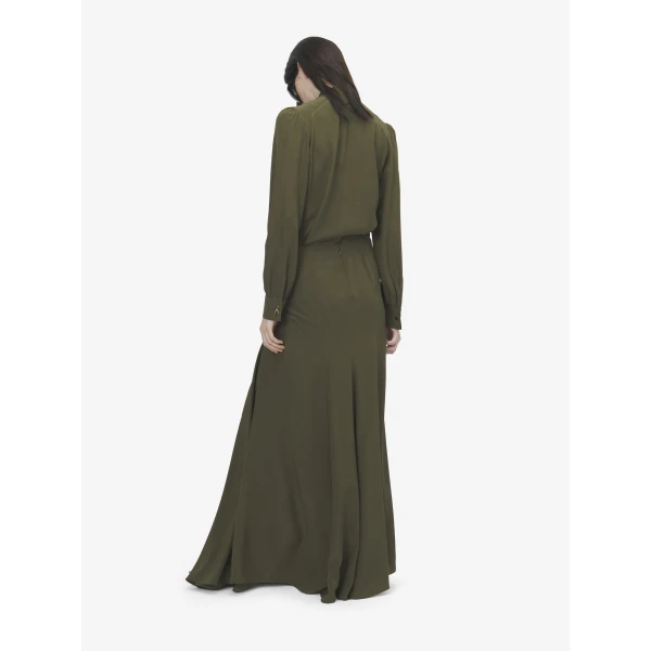 Alexander McQueen Wishbone Silk Shirt in Green - Tops - British Luxury Tailoring at Coveti