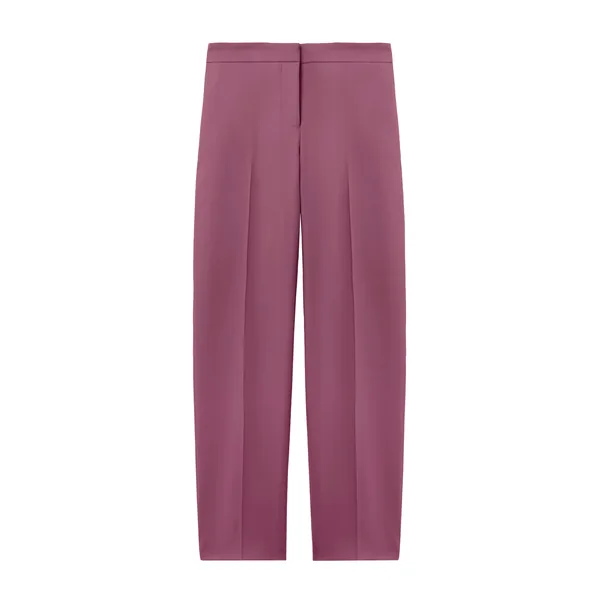 Wool Gabardine Cigarette Trousers in Pink