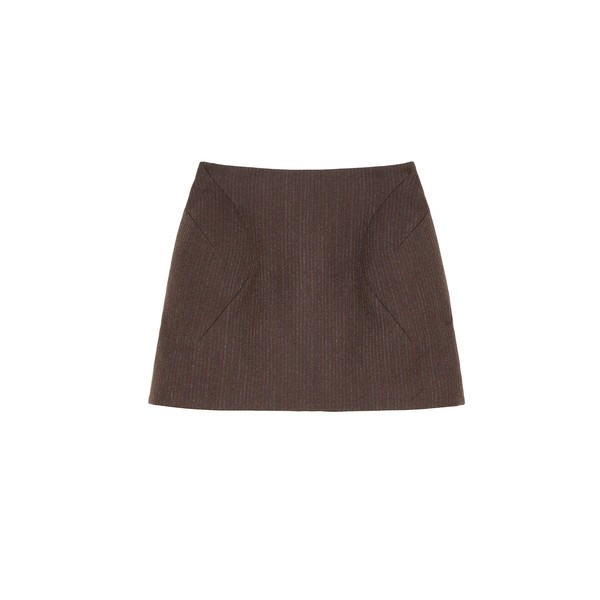 Alexander McQueen Wool Pinstripe Mini Skirt - Skirts - British Luxury Tailoring at Coveti