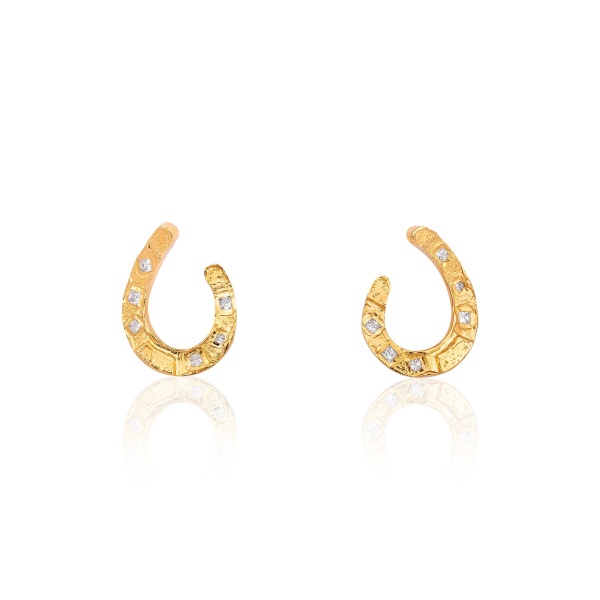 Alexandra Hakim Golden Horseshoe Earrings