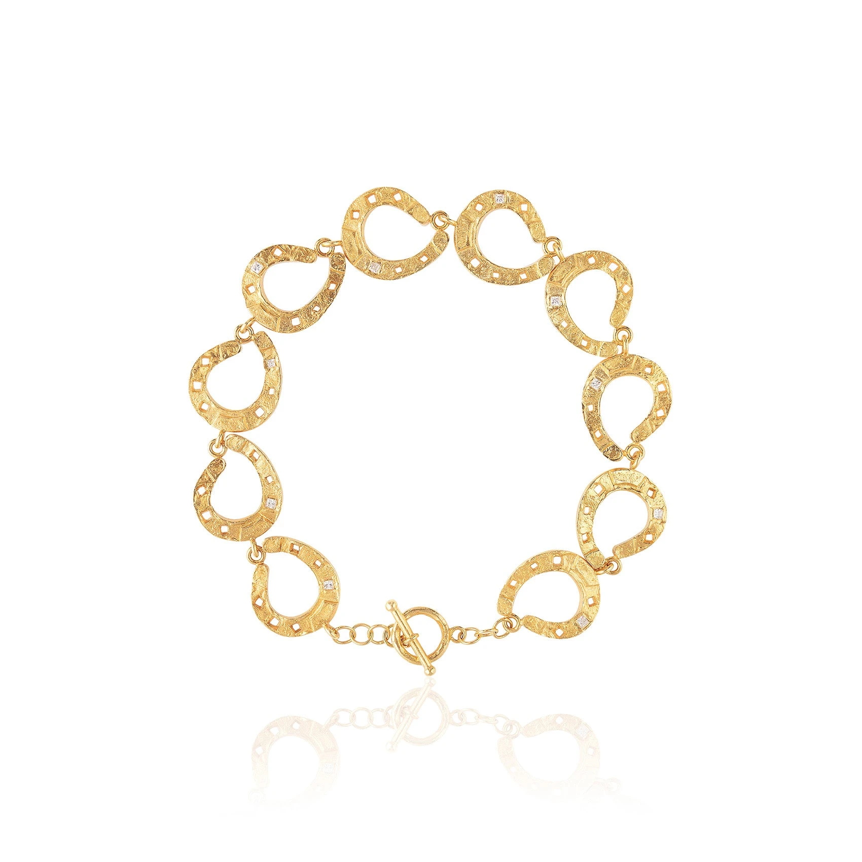 Alexandra Hakim Golden Horseshoe Necklace in Gold | Buy Necklace at Coveti Alexandra Hakim Golden Horseshoe Necklace