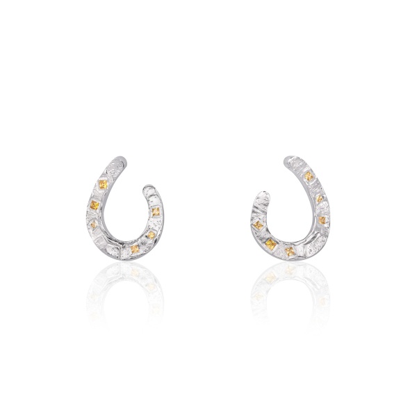 Alexandra Hakim Silver Horseshoe Earrings