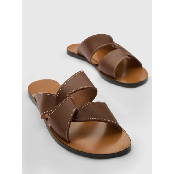 Brown ATP Atelier flat sandals