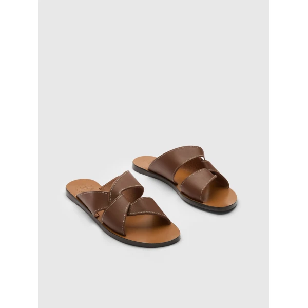 ATP Atelier Allai in Cannella Flat Sandals Brown