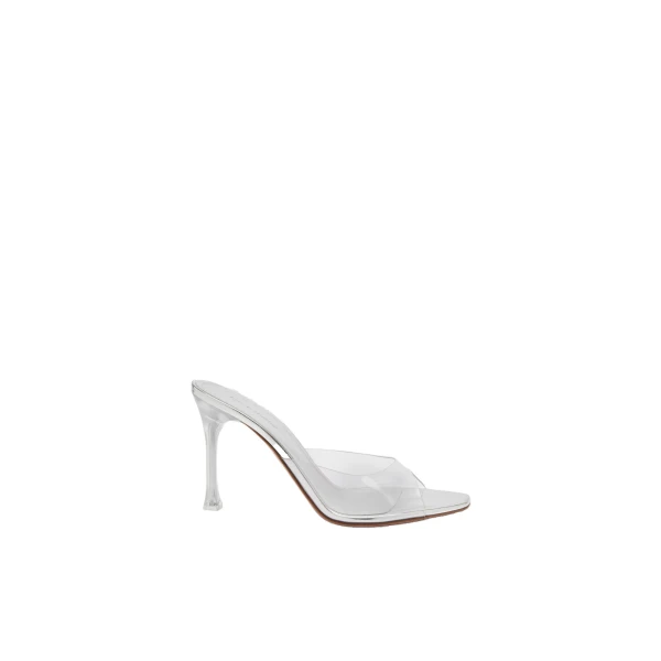 Amina Muaddi Alexa Glass Slipper 95 in Transparent PVC