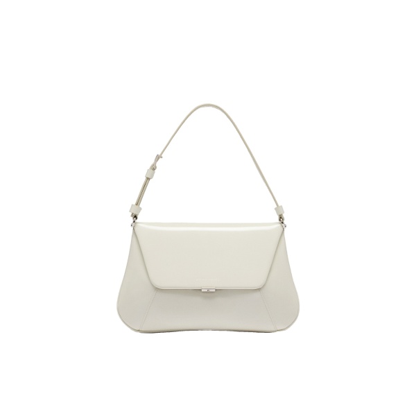Amina Muaddi Ami Shoulder Bag in Almond Spazzolato