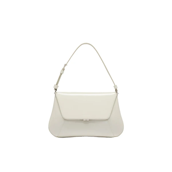 Amina Muaddi Ami Shoulder Bag in Almond Spazzolato